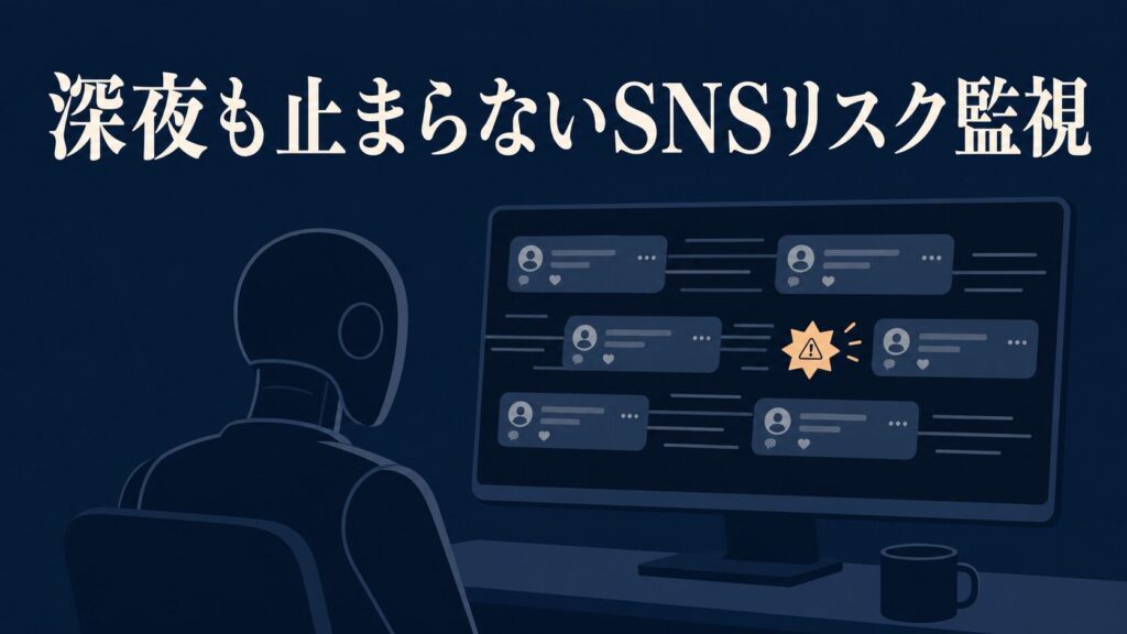 AIエージェントによるSNSリスク24時間パトロール。炎上の火種を深夜でも自動で見つける仕組みと作り方