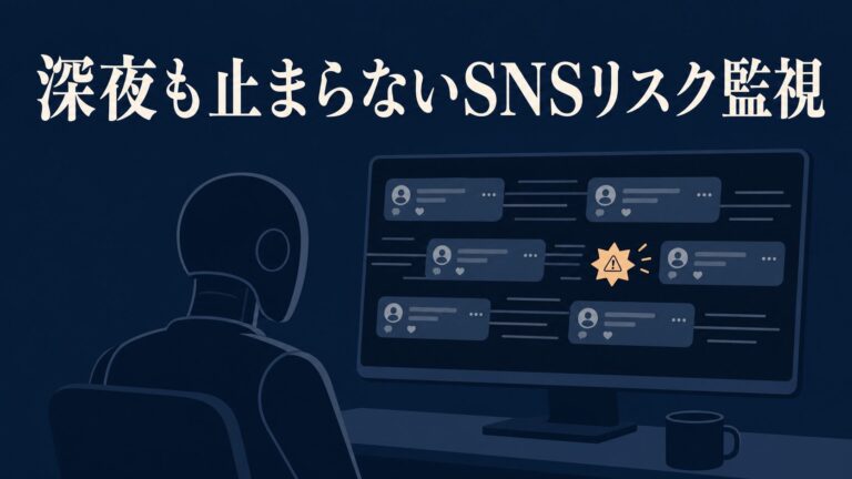 AIエージェントによるSNSリスク24時間パトロール。炎上の火種を深夜でも自動で見つける仕組みと作り方