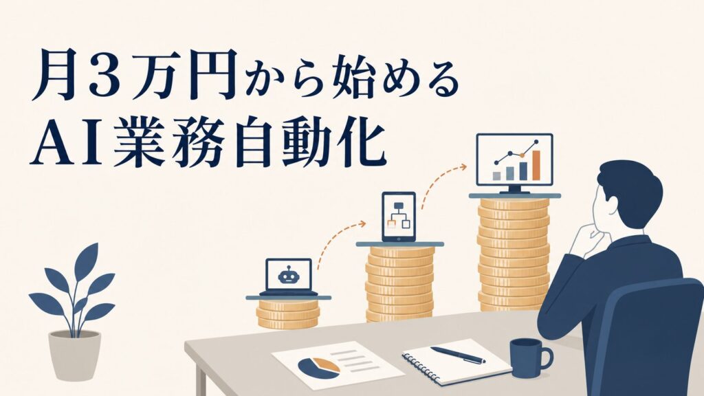 月3万円から始めるAI業務自動化｜中小企業の予算別ロードマップ